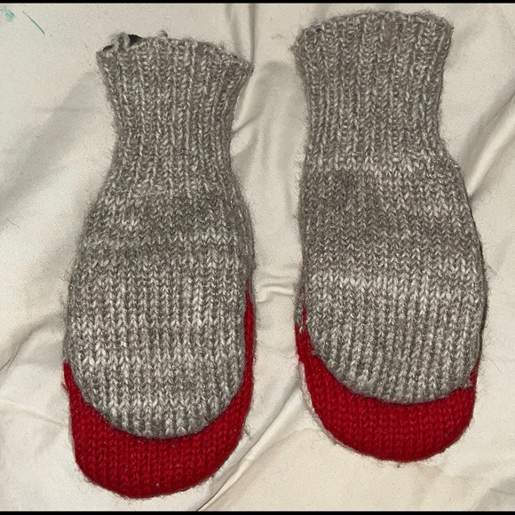 Adult Sock monkey mittens fleeced lined. Wool with fleece lining. - Picture 2 of 8